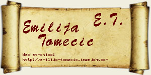 Emilija Tomecić vizit kartica